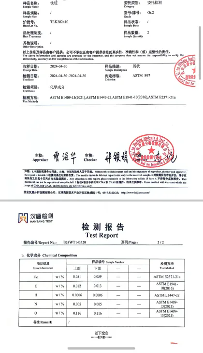 Grade 2 chemical composition source report