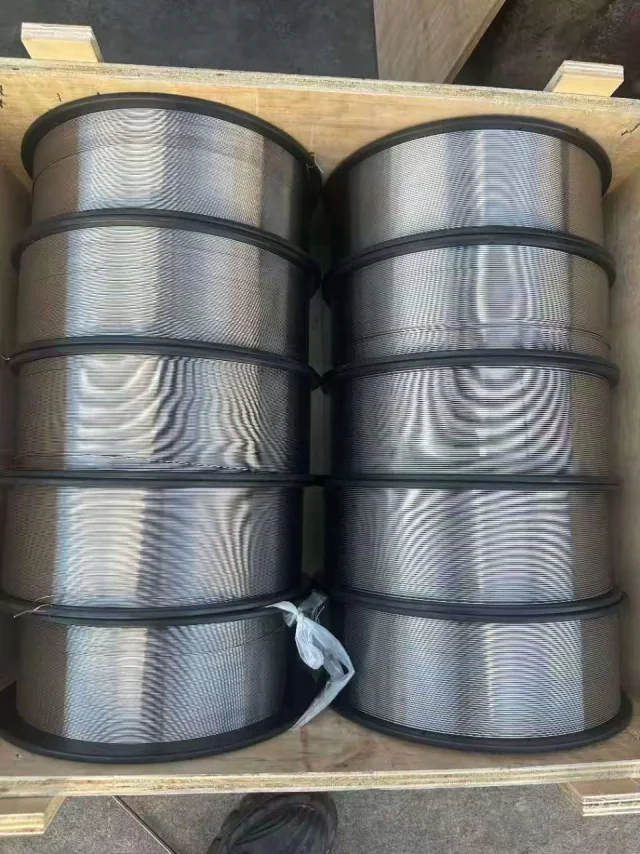 Titanium wire wound on production spools