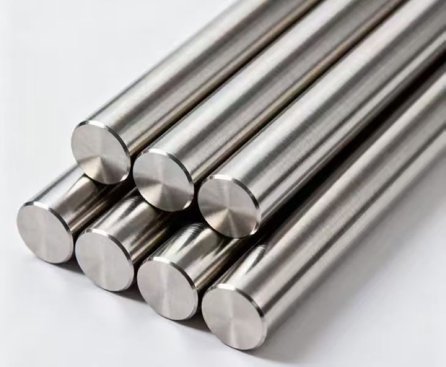 Polished titanium bar stock for medical-grade machining