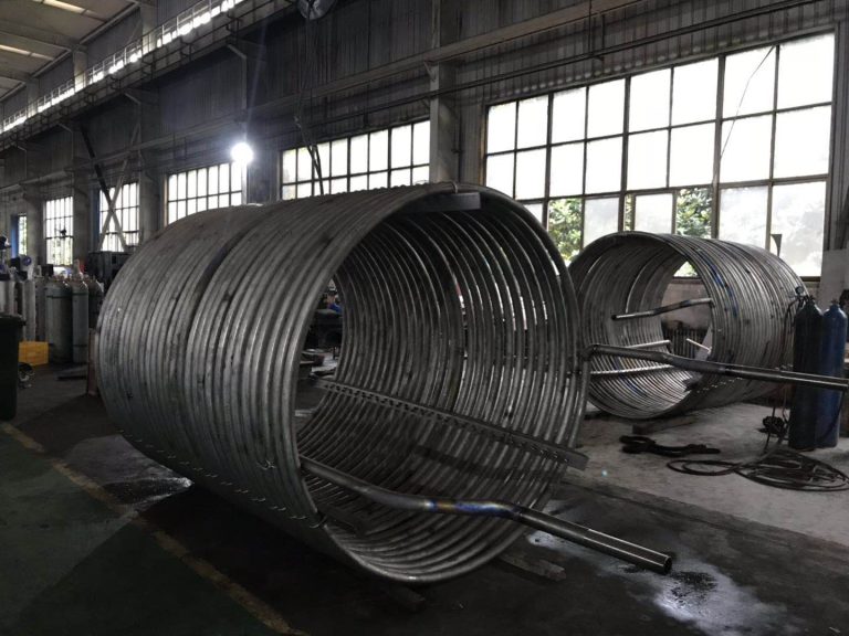 Titanium tubing formed into large factory coils