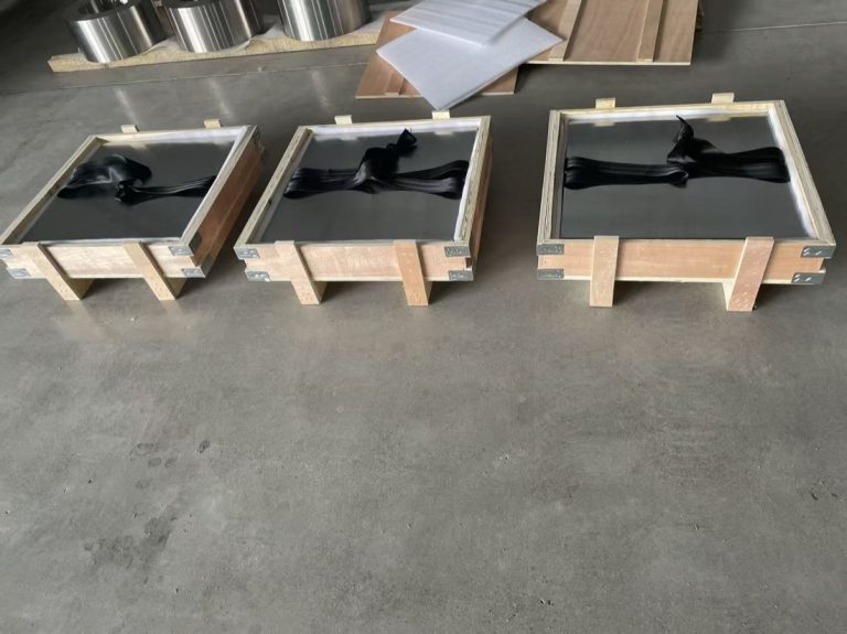 Titanium cathode plates packed in export crates