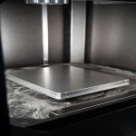 Titanium build plate installed in industrial metal 3D printer platform ready for Ti6Al4V powder printing