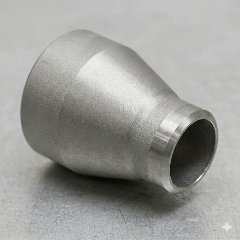Titanium concentric reducer pipe fitting, smooth transition titanium reducer for piping systems
