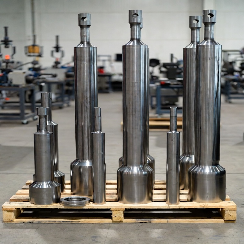 Titanium agitator shaft with impeller blades assembled, custom forged mixing shaft for chemical reactor and industrial processing