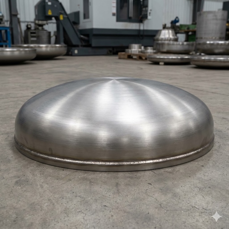 Precision hot and cold forming of titanium elliptical heads at Beiyu Titanium factory