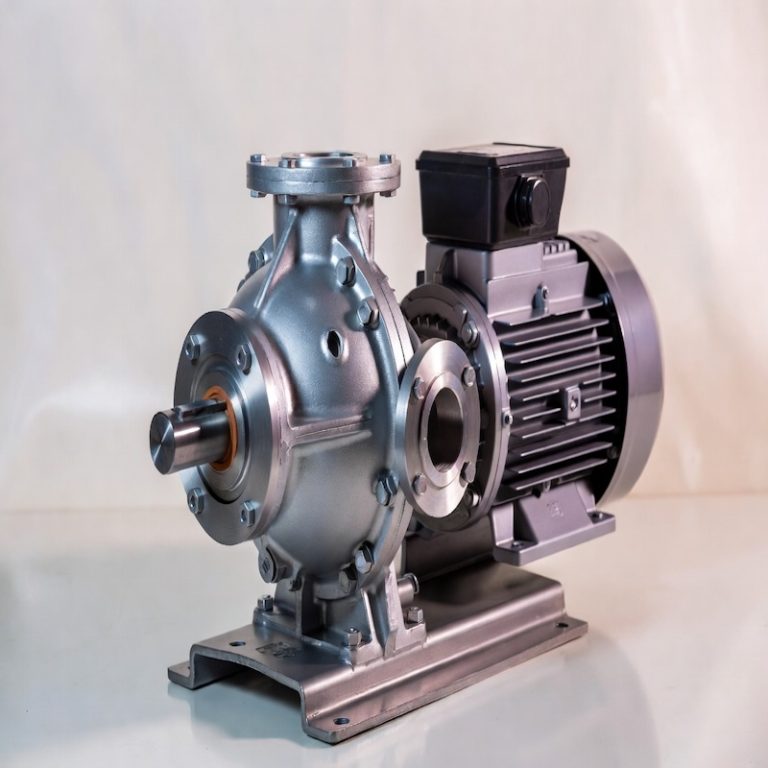 Titanium submersible pump partially submerged in liquid, showing robust titanium motor housing and impeller designed for corrosive media handling