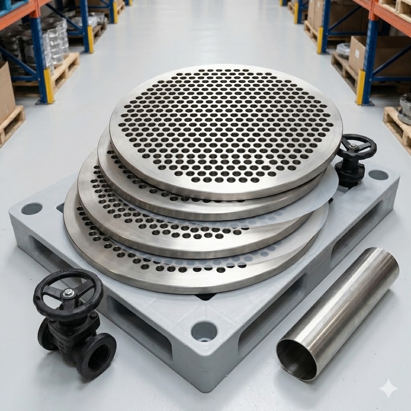 Advanced CMM laser inspection of Gr2 Titanium Tube Sheet ensuring hole position and verticality accuracy - Strict quality testing for aerospace and chemical industry heat exchanger tube plates