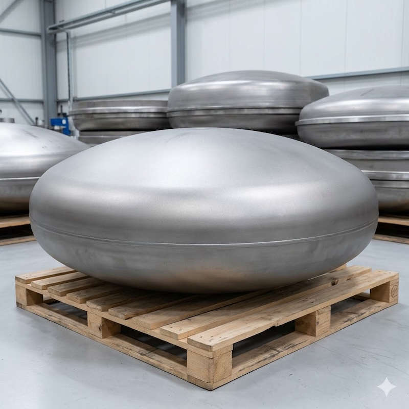 Titanium elliptical and spherical heads for pressure vessel RFQs
