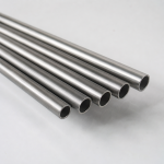 Alloy 825 tubing pieces arranged for industrial material display