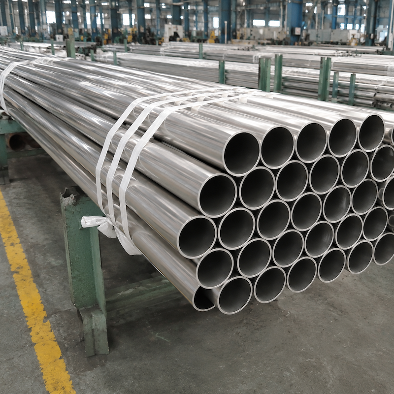 Strapped bundle of nickel tubes with the cut ends facing the camera