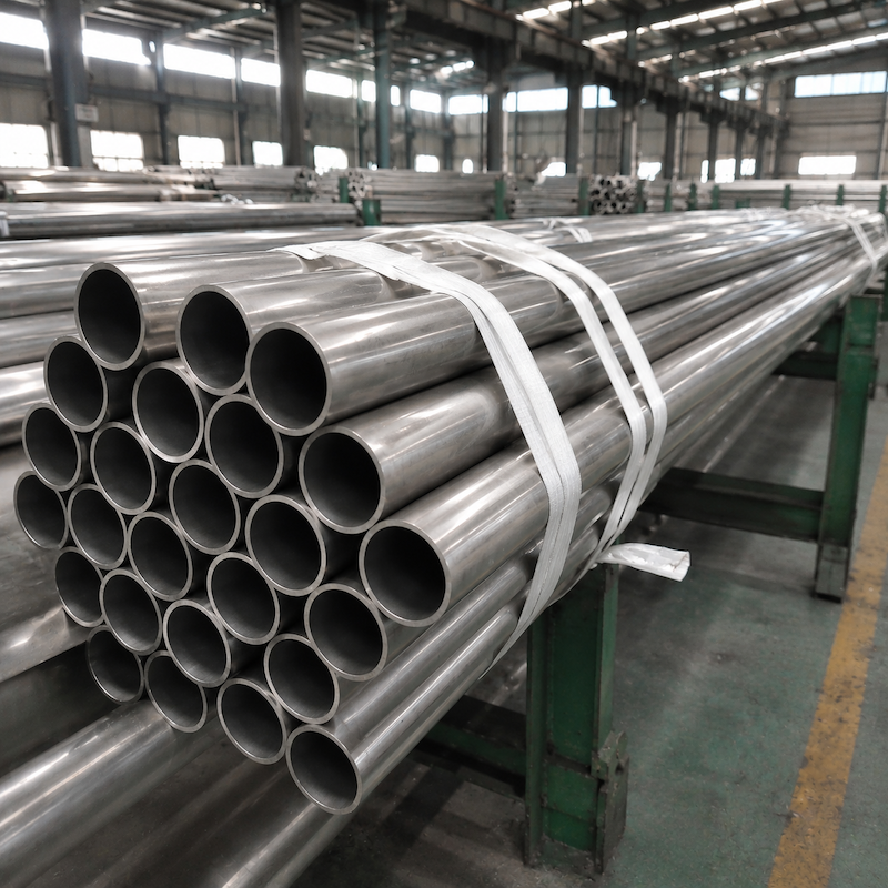 Nickel tube bundle seen end on, showing the open bore of each tube