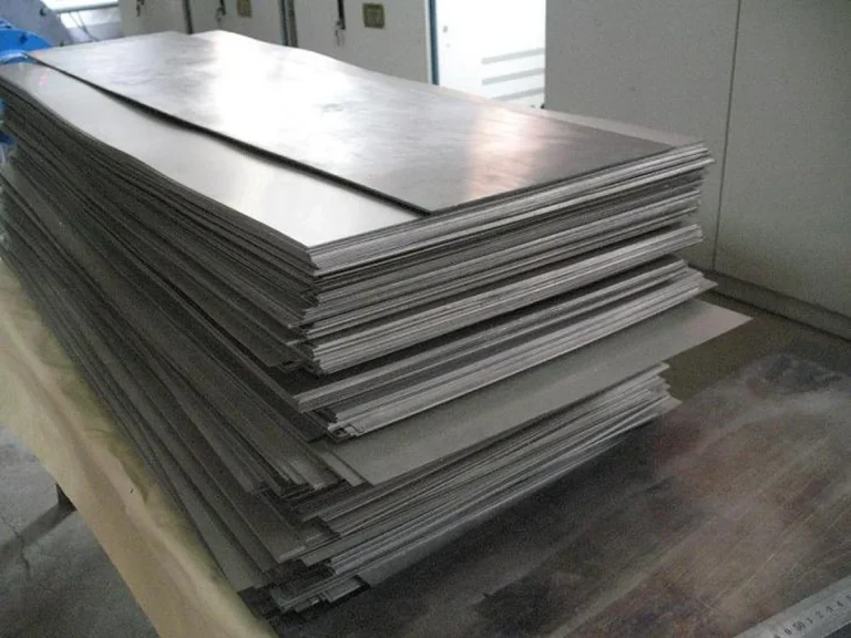 Grade 4 titanium sheets stacked for ASTM B265 RFQ review