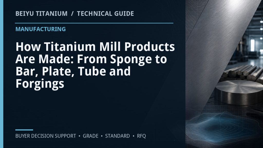 Technical guide cover: How Titanium Mill Products Are Made: From Sponge to Bar, Plate, Tube and Forgings
