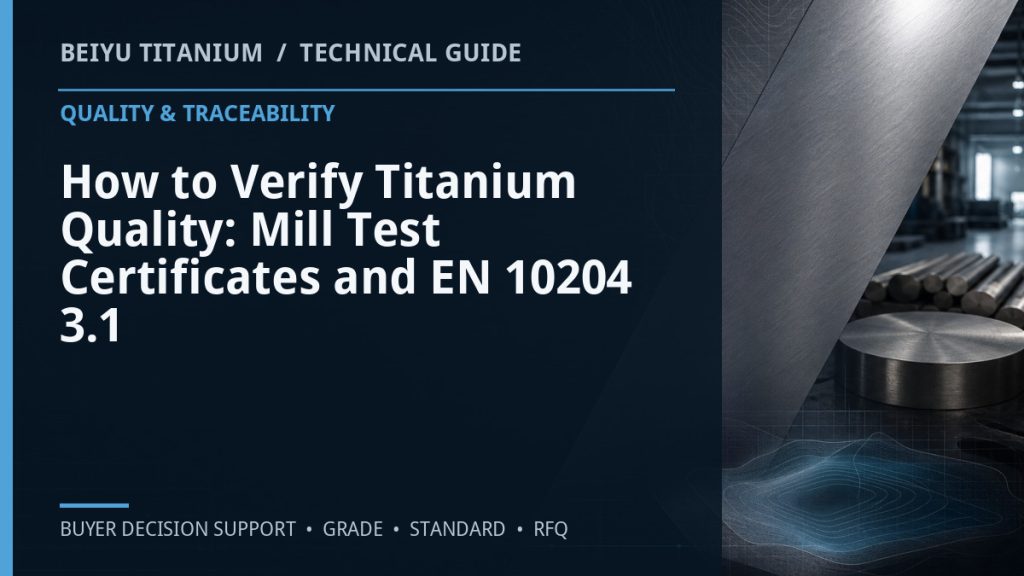 Technical guide cover: How to Verify Titanium Quality: Mill Test Certificates and EN 10204 3.1