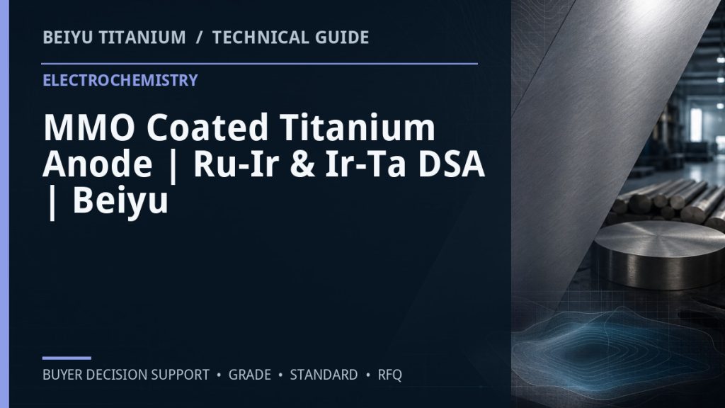 Technical guide cover: MMO Coated Titanium Anode | Ru-Ir & Ir-Ta DSA | Beiyu