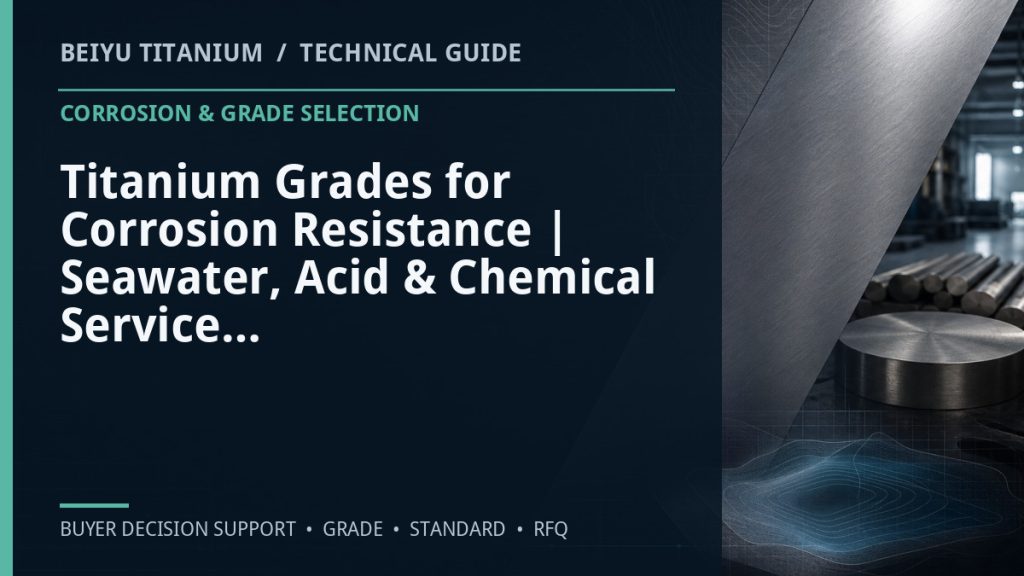 Technical guide cover: Titanium Grades for Corrosion Resistance | Seawater, Acid & Chemical Service | Beiyu
