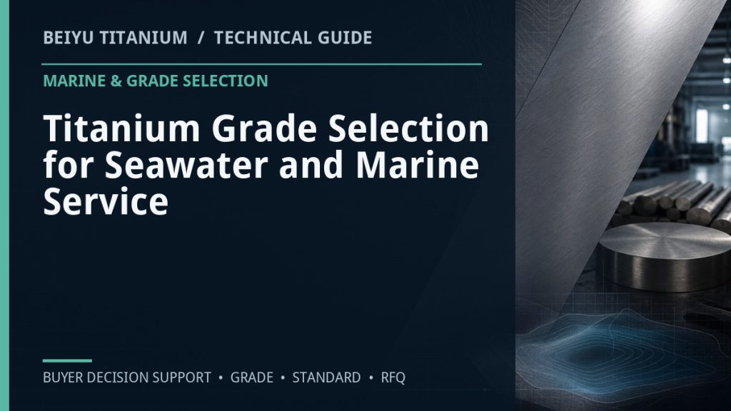 Technical guide cover: Titanium Grade Selection for Seawater and Marine Service