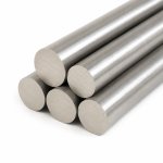 Close view of Nickel 200 round bar ends for diameter and surface review