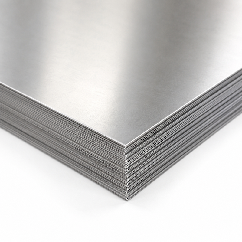 Nickel 201 cut plate edge close-up for dimensional review