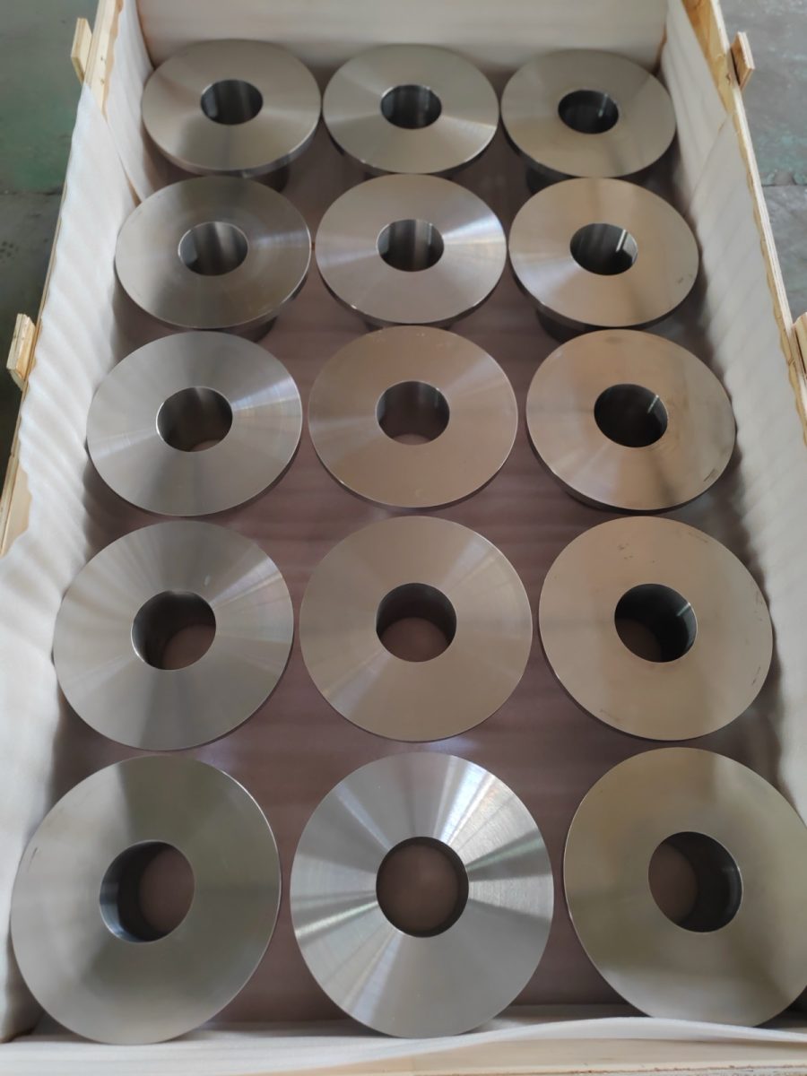 Titanium forged rings packed in an export crate