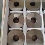 Forged titanium sleeves packed in an export crate