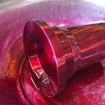 Titanium forging during liquid penetrant testing