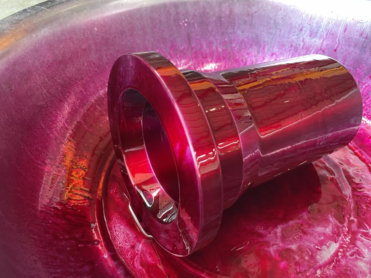 Titanium forging during liquid penetrant testing