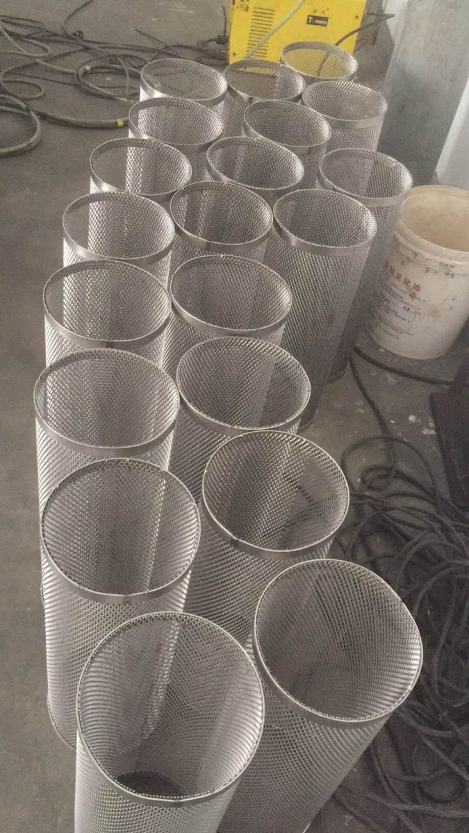 Titanium mesh anode cylinders