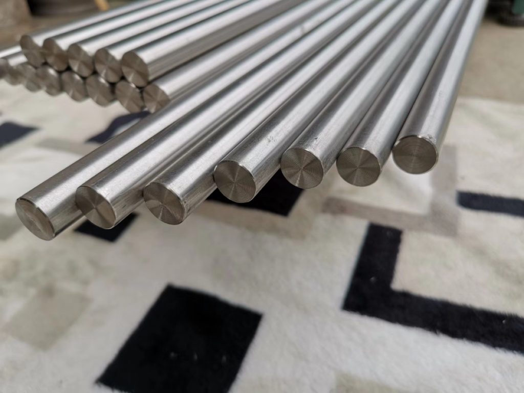 Polished titanium round bar stock