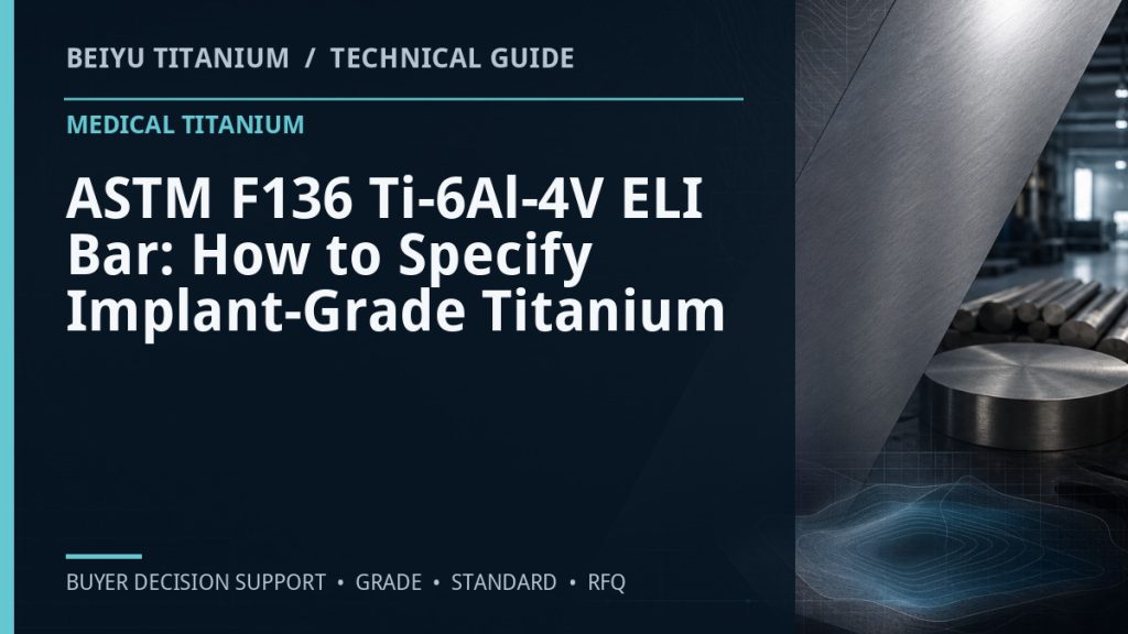 Technical guide cover: ASTM F136 Ti-6Al-4V ELI Bar: How to Specify Implant-Grade Titanium