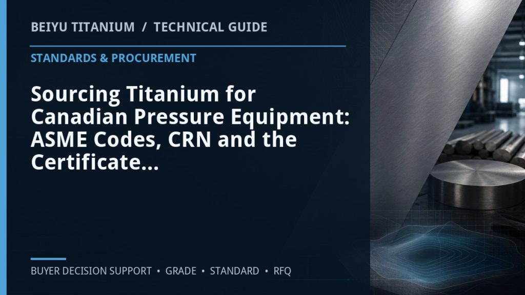 Technical guide cover: Sourcing Titanium for Canadian Pressure Equipment: ASME Codes, CRN and the Certificate Chain