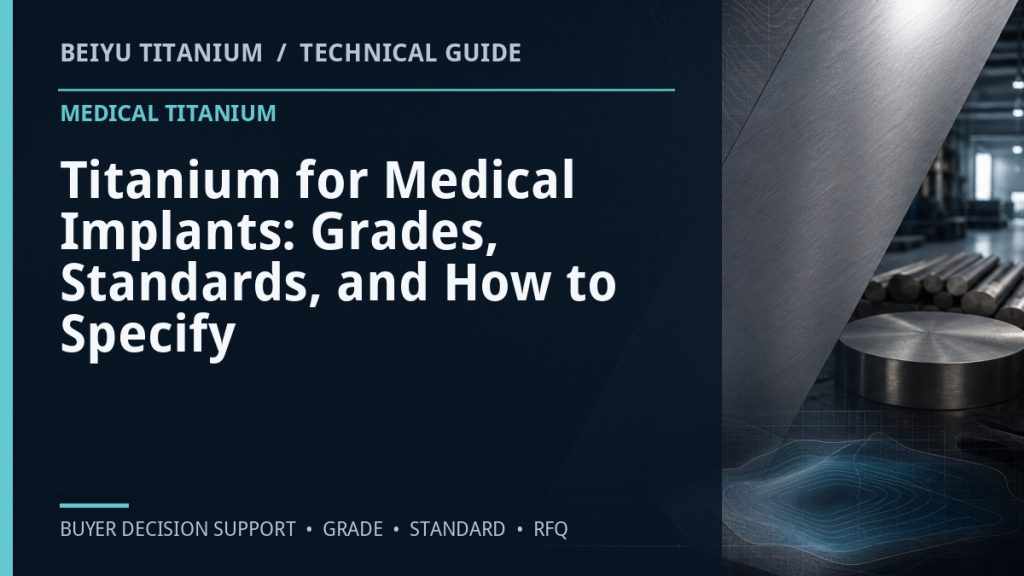 Technical guide cover: Titanium for Medical Implants: Grades, Standards, and How to Specify