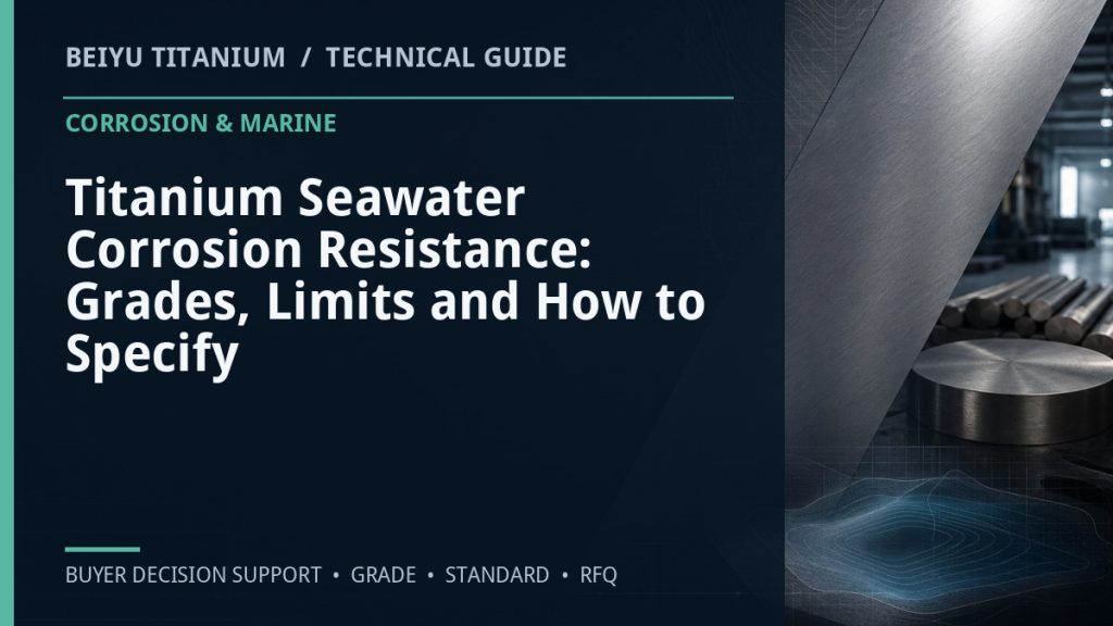 Technical guide cover: Titanium Seawater Corrosion Resistance: Grades, Limits and How to Specify