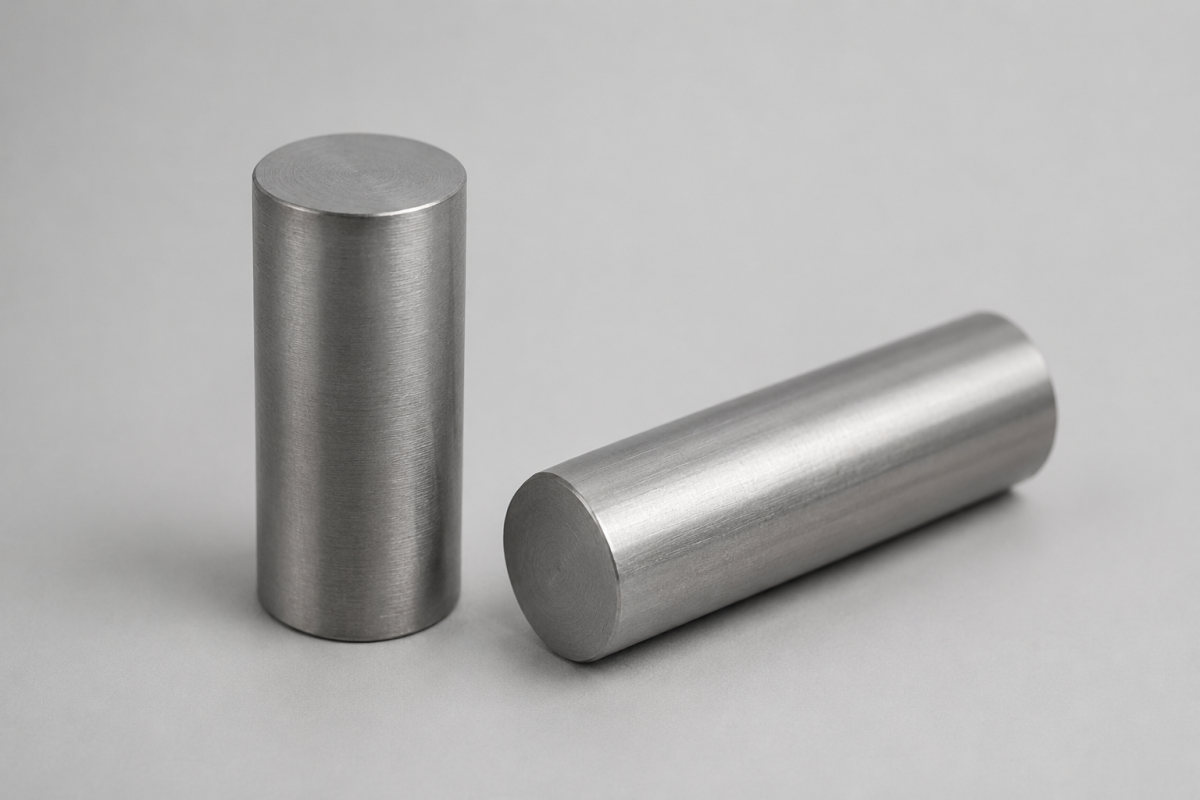 Molybdenum rods, illustrative studio image of the product form