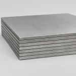 Stack of beta titanium alloy sheet, illustrative studio image of the product form