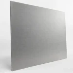 Single titanium sheet standing on edge, illustrative studio image of the product form