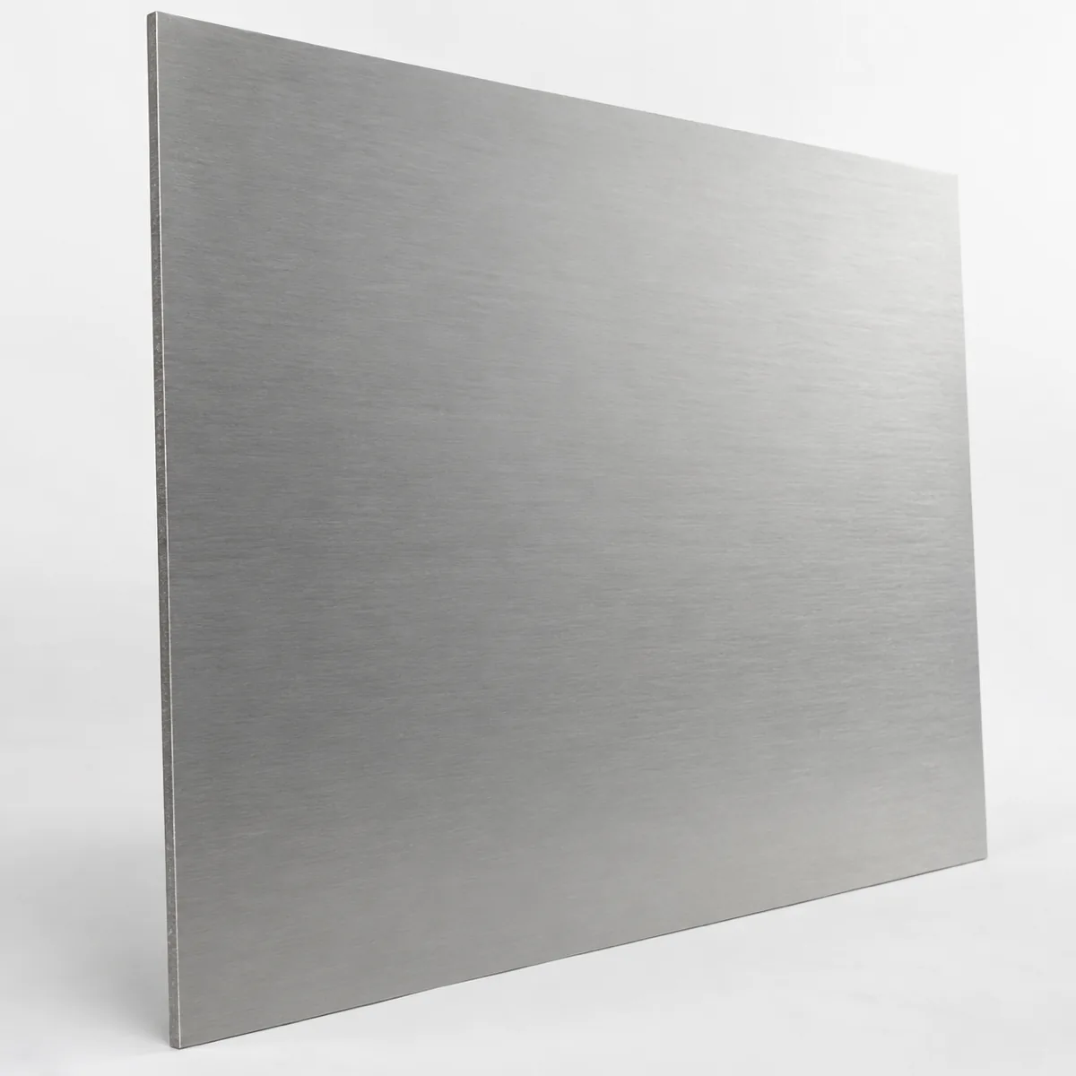 Single titanium sheet standing on edge, illustrative studio image of the product form