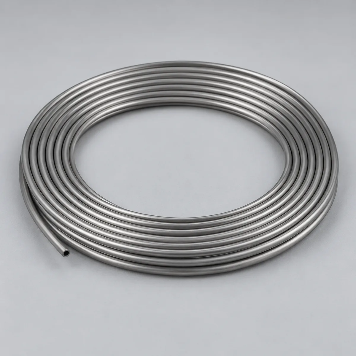 Titanium coil tubing, illustrative studio image of the product form