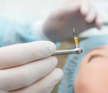 Medical titanium screw component in clinical use